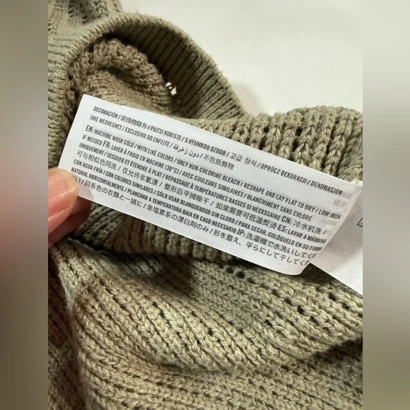 ABERCROMBIE & FITCH Men's taupe open knit crewneck sweater size M - Picture 12 of 14